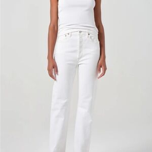 Agolde Women's 90’s Pinch Waist High Rise Straight in Marshmellow